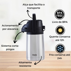 Garrafa Térmica Botijão Onix Aço Inox Café Chá Hotel Eventos - comprar online