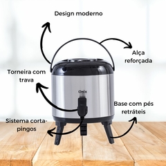 Garrafa Térmica Botijão P/ Café Inox 5,5l Recepção Pousada Hotel Eventos - D&L STORE OFICIAL