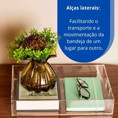 Bandeja Transparente Com Alças Funcional e Multiuso - D&L STORE OFICIAL