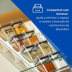 8 Porta Temperos Com Suporte de Acrílico Para Gaveta - loja online