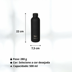 Garrafa Aço Inox Silicone Cores e Tamanhos Variados Onix - loja online