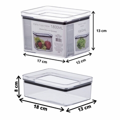 Kit Organizador de Frios e Frutas Salada Legumes (2x1800ml+3x770ml) - comprar online