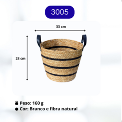 Cesto Organizador / Vaso Cachepot em Fibra Natural Multiuso Paramount