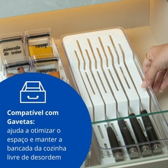 Organizador de Facas Para 5 Facas Branco Para Gaveta Armário - D&L STORE OFICIAL