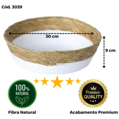 Cesto de Fibra Natural Ecológico Redondo Premium 30x9cm - comprar online