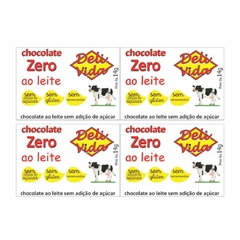 Tablete chocolate ao leite sem adição de açúcar Deli Vida embalagem com 4 unid.