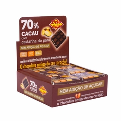 Tablete Chocolate 70% Cacau Zero Açúcar Deli Vida c/ Castanha do Pará caixa com 24 unid. - comprar online