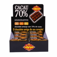 Tablete Chocolate 70% Cacau Natural Deli Vida caixa com 24 unid.