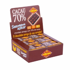 Tablete Chocolate 70% Cacau Zero Açúcar Deli Vida kit com 2 caixas de 24 unid. cada - comprar online