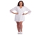 Robe feminino adulto plissado com renda nas mangas - loja online