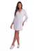 Robe feminino adulto plissado com renda nas mangas - loja online