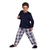 Pijama masculino infantil fleece quentinho xadrez - comprar online