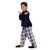 Pijama masculino infantil fleece quentinho xadrez