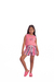 Short doll feminino infantil de suede estampado regata