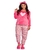 Pijama feminino adulto fleece quentinho estampado com bordado - comprar online