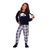 Pijama feminino infantil fleece quentinho estampado bordado