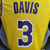 Camiseta regata amarela dos Los Angeles Lakers com o nome "DAVIS" e o número "3" nas costas.