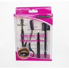 Kit 4 itens Pinça, Tesoura e Pincel Para Sobrancelhas Hello Mini Cód.PX133 - Envio 24horas