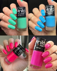 Kit 4 Esmaltes Anita Verão Água de Coco, Futvôlei, Drink e Dubai - Envio Imediato