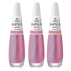 KIT COM 3 ESMALTES IMPALA PARAÍSO PEROLADO 7,5ml - ENVIO RÁPIDO