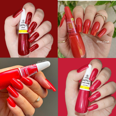 Kit 4 Esmalte Vermelho Impala Os Mais Vendidos Fascinação, Que Beleza, Allure e Maria Cereja 7,5ml