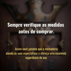 Mensagem informativa sobre a verificação de medidas conforme o guia da marca LK-LIKE antes da compra de camisetas.