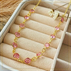 Choker Cristais Rosa - comprar online