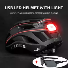 Imagem do Capacete de Ciclismo com Luzes de LED