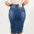 Saia Midi Jeans Azul com Elastano e Design Moderno (Ref. 1194) - comprar online