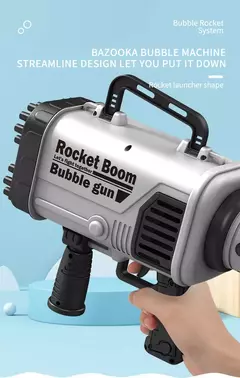 Arma de bolha mágica elétrica para crianças Gatlin Bubble Gun Machine, Bolhas - SB COMPANY