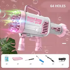 Imagem do Arma de bolha mágica elétrica para crianças Gatlin Bubble Gun Machine, Bolhas