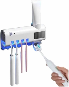 Suporte Dispenser Pasta De Dente Escova Com Esterilizador Uv