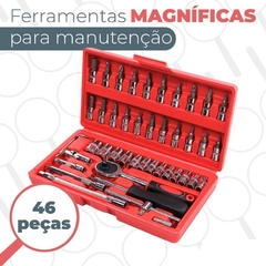 Kit 46 Peças Soquetes, Chave Catraca, Jogo Allen, Torx Sextavado, (FERRAMENTA46PECAS). - SB COMPANY