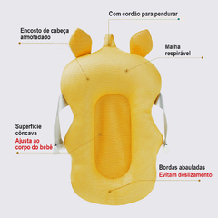 Almofada para Banho do Bebê, Banheira Universal, com Alças de Encaixe, Bichinhos - comprar online