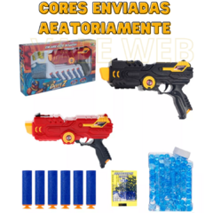 Lançador Pistola Arma Nerf Lança Dardos Bolinhas Gel 2 Em 1