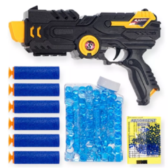 Lançador Pistola Arma Nerf Lança Dardos Bolinhas Gel 2 Em 1