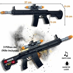 Arma De Brinquedo com Som E Luz Led, Fuzil M4