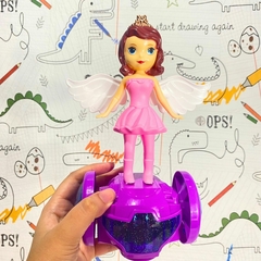 Boneca Hoverboard Giratória Anjo Dançarina Com Som e Luz