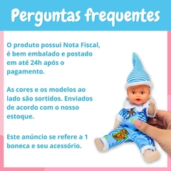 Brinquedo Boneca Infantil Articulada Com Pijama e Mamadeira