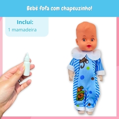 Brinquedo Boneca Infantil Articulada Com Pijama e Mamadeira