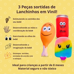 Brinquedo De Banho Para Bebê, Kit C/ 3 Lanchinhos De Vinil Macio - comprar online