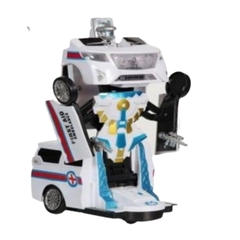 Brinquedo Infantil Carro Vira Robo Transformers C/ Luz E Som