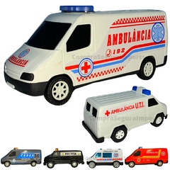 Carrinho De Brinquedo Bombeiro Resgate Polícia Ambulância