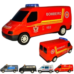 Carrinho De Brinquedo Bombeiro Resgate Polícia Ambulância