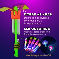 Estilingue Com Luz De Led Voador Brinquedo Lançador Foguete