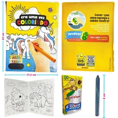 Livro de Colorir Lavável Com Giz De Cera Brinquedo Infantil na internet