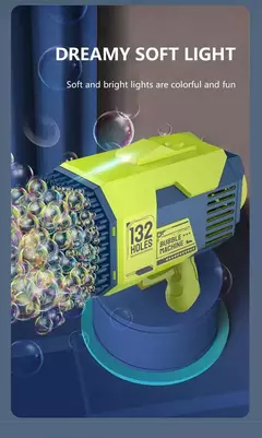 Imagem do Arma de bolha mágica elétrica para crianças Gatlin Bubble Gun Machine, Bolhas