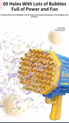 Imagem do Arma de bolha mágica elétrica para crianças Gatlin Bubble Gun Machine, Bolhas