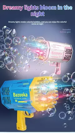 Imagem do Arma de bolha mágica elétrica para crianças Gatlin Bubble Gun Machine, Bolhas