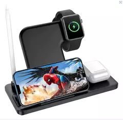 Base Carregador Multi Dock Station Para iPhone Watch Pencil 5 em 1 Cor Preto na internet